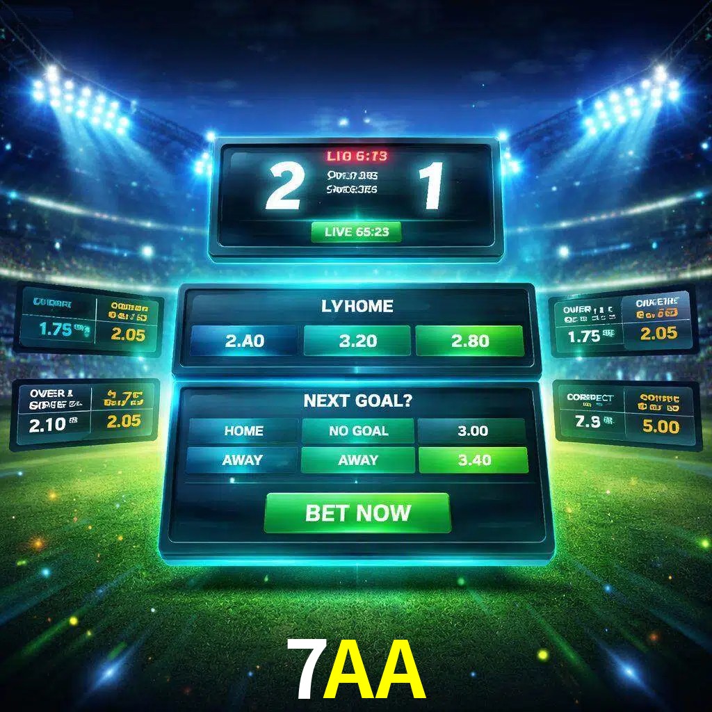 Vista de apuestas en vivo 7AA durante un partido en curso